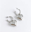 18k White Gold Plated Infinite Heart Hoop Earring
