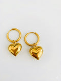 18k Gold Plated Sophie Puff Heart Hoop Earrings