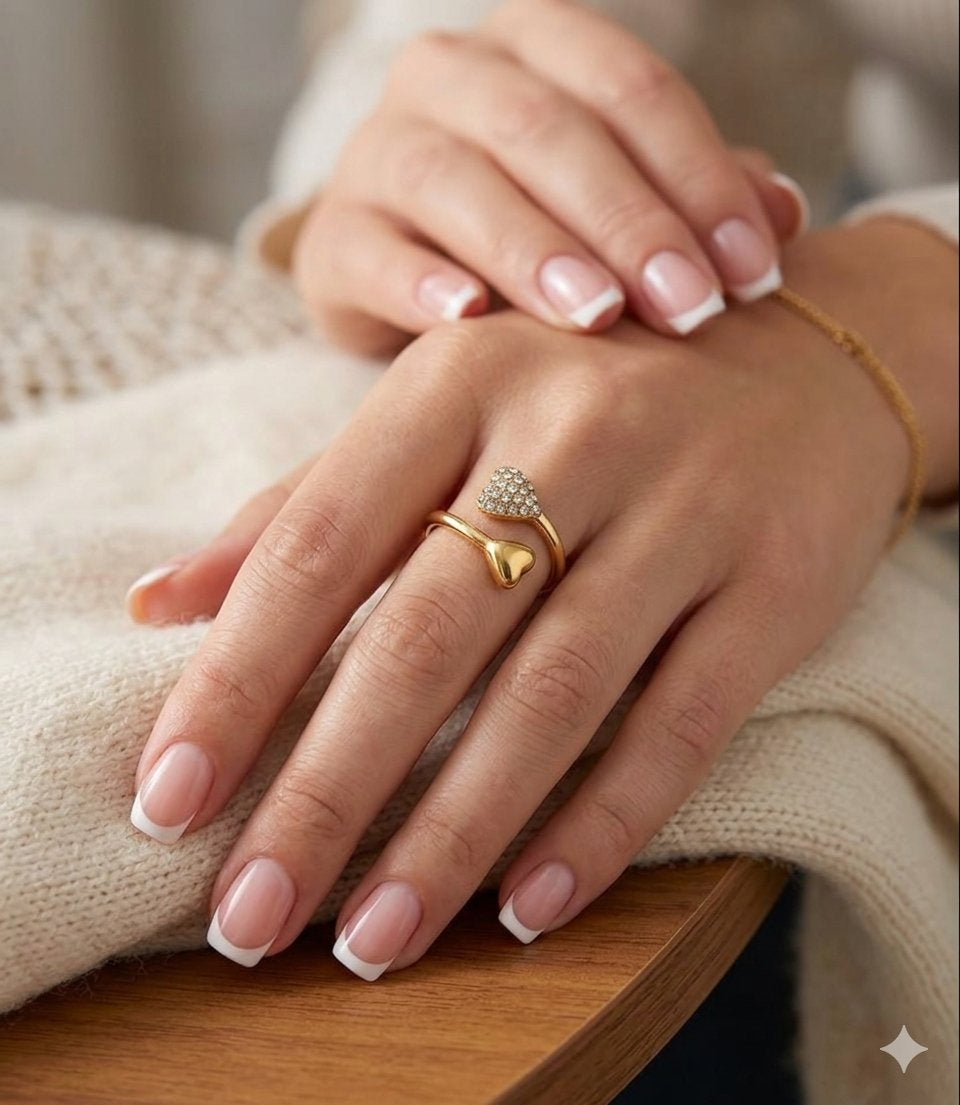 18K Gold Plated Hearts in Harmony Ring