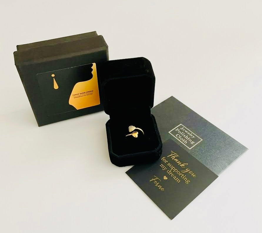 18K Gold Plated Hearts in Harmony Ring