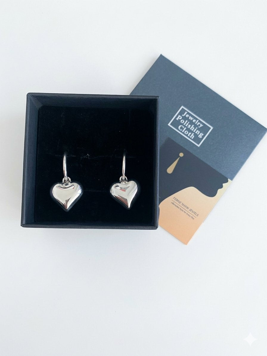 18k White Gold Plated Infinite Heart Hoop Earring