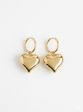 18k Gold Plated Amour Drop Huggie Hoop Earrings